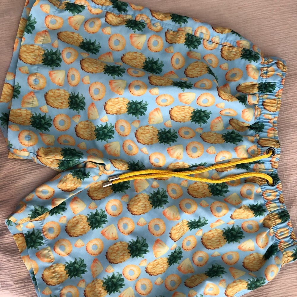 Mens M Bathing Suit Pineapples - Trunks
